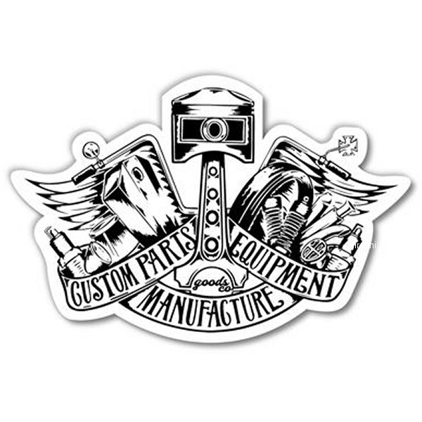 ステッカー "CUSTOM PARTS EQUIPMENT MANUFACTURE" 黒/白