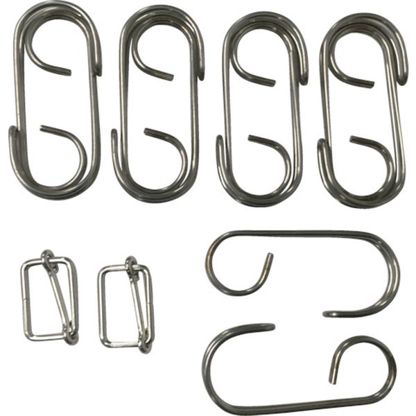 金具 ゴムロープ金具 広口フック10ヶ 線送り2ヶ