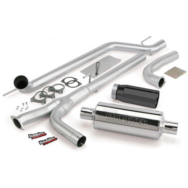 04-14 ニッサン 5.6L Titan (All) Monster Exhaust System - SS Single Exhaust w/ ブラック Tip