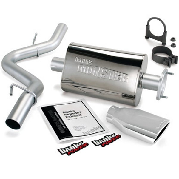 04年-06年 Jeep 4.0L ラングラー Unlimited Monster Exhaust Sys - SS Single Exhaust w/ クローム Tip