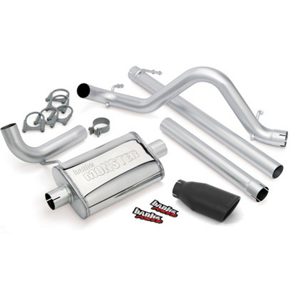 07-11 Jeep 3.8L ラングラー Unlimited - 4dr Monster Exh Sys - SS Single Exh w/ ブラック Tip