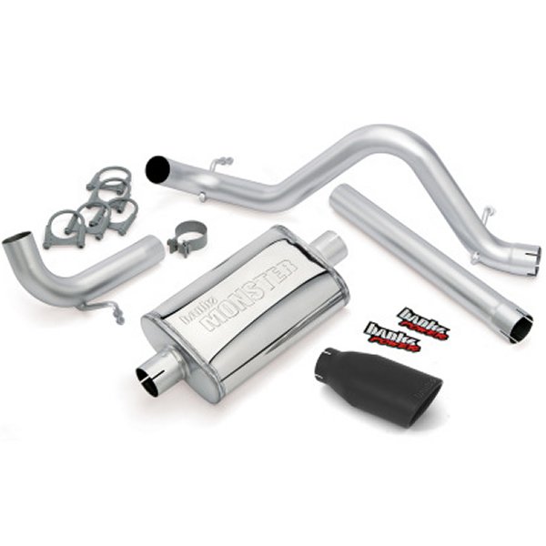 12-15 Jeep 3.6L ラングラー Unlimited - 4dr Monster Exh Sys - SS Single Exh w/ ブラック Tip