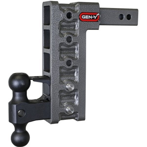 Mega Duty 2in Shank 10in Drop 2K TW 16K Hitch w/GH-051 Dual-Ball/GH-032 Pintle Lock