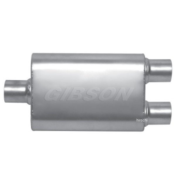 Gibson MWA Superflow Center/Dual Oval マフラー 4x9x14in/3in Inlet/2.5in Outlet ステンレス