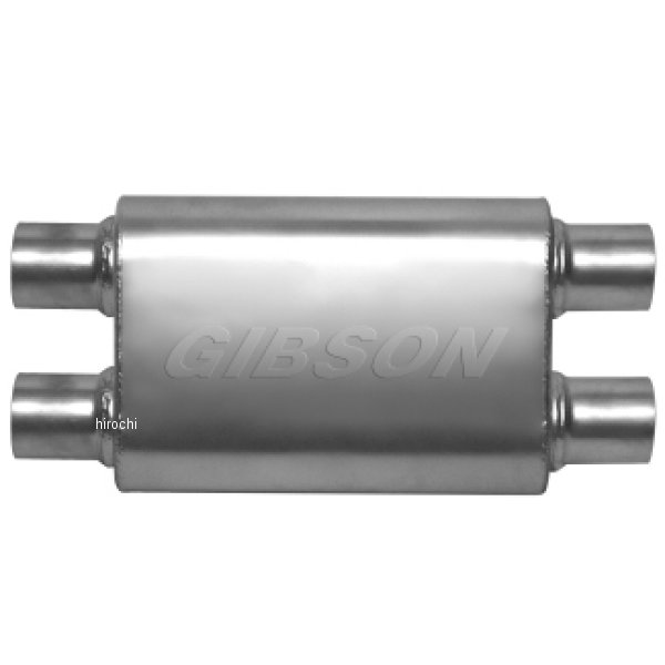 Gibson MWA Superflow Dual/Dual Oval マフラー 4x9x14in/3in Inlet/3in Outlet ステンレス