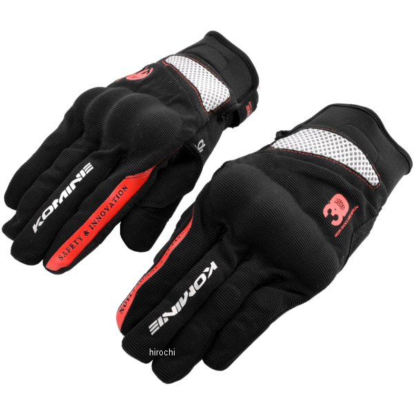 春夏モデル 3Dプロテクトメッシュグローブ 黒/赤