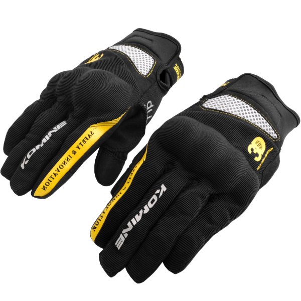 春夏モデル 3Dプロテクトメッシュグローブ 黒/黄