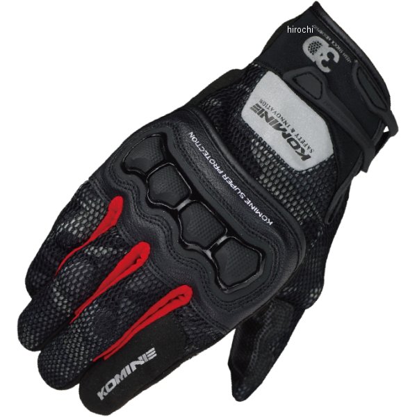 春夏モデル プロテクト3Dメッシュグローブ 3Dブラックカモ/赤