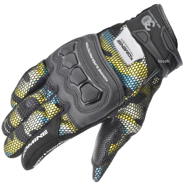 春夏モデル プロテクト3Dメッシュグローブ ブルーイエローカモ