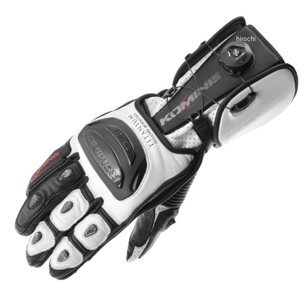春夏モデル ダイアルフィットレーシンググローブ 白/黒