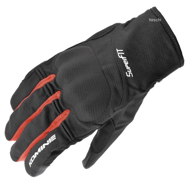 春夏モデル スーパーフィットプロテクトレイングローブ 黒/赤