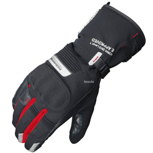 GK-814 GTX CE ツアラーウィンターグローブ-アテルイ 黒/赤