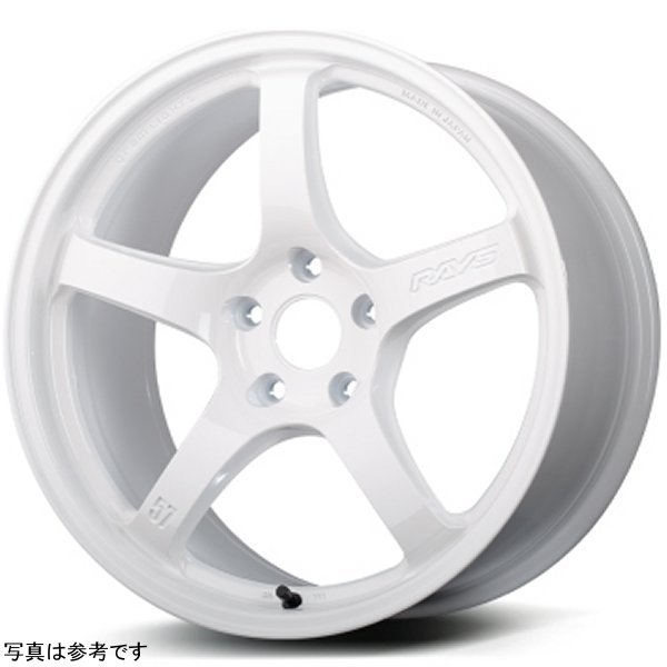 57CR 18x9.5 +38 5x114.3 Ceramic ホワイト Pearl Wheel