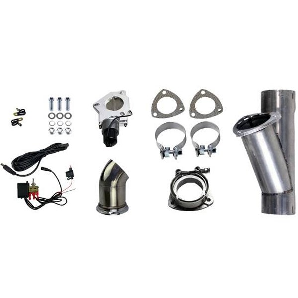 4.0in Aluminized Mild Steel Electronic Exhaust Cutout w/Slip Fit & Band クランプ