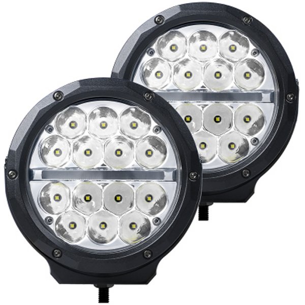 Xplor Brightシリーズ Round LED Driving Light Kit w/DRL (Surface Mount) 6in - Blk (2 pc)