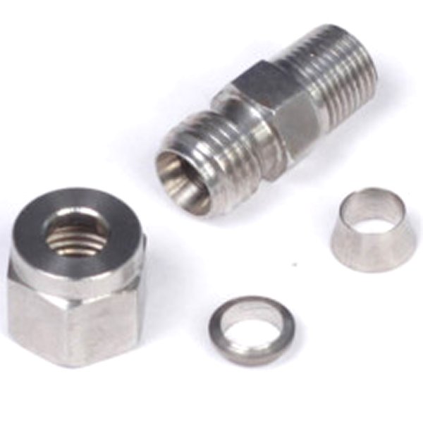 1/4in Stainless Compression 1/8in NPT Thread Fitting Kit (Incl Nut & Ferrule)