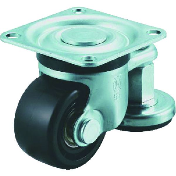 重量用アジャスター付キャスター 自在車 65径 強化ナイロン車輪