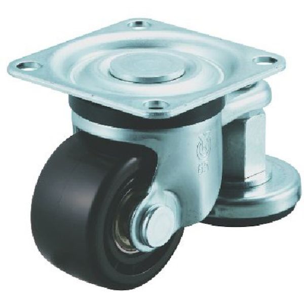 重荷重用アジャスターフット付キャスター自在車75径強化ナイロン車輪