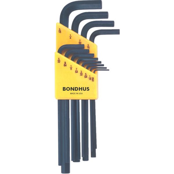 ボンダス 六角L-レンチ ロング インチ セット12本組(0.050-5/16)