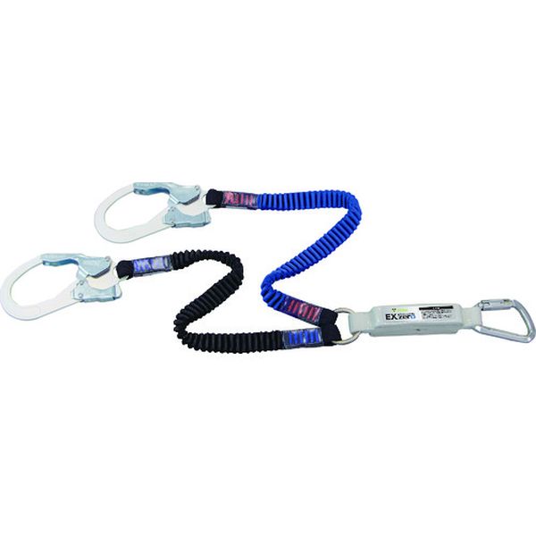 タイタン EX-zero 伸縮ストラップ式 TYPE-1 ランヤードブラック/ブルー (ダブル)