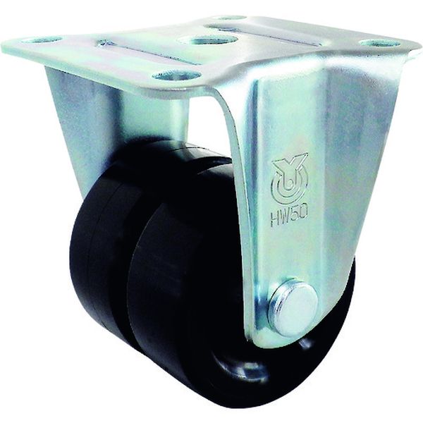 重量用双輪キャスター固定車50径ナイロン車輪