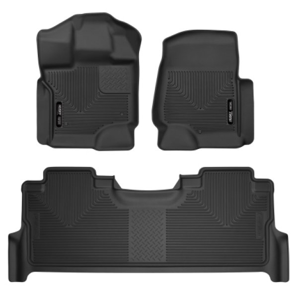 2017 Ford F-250 Super Duty Crew Cab X-Act Contour Black Front & Rear Floor Liners