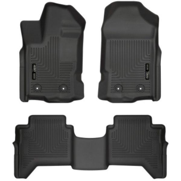 2019+ Ford Ranger SuperCrew Cab Weatherbeater Black Front & 2nd Seat Floor Liners