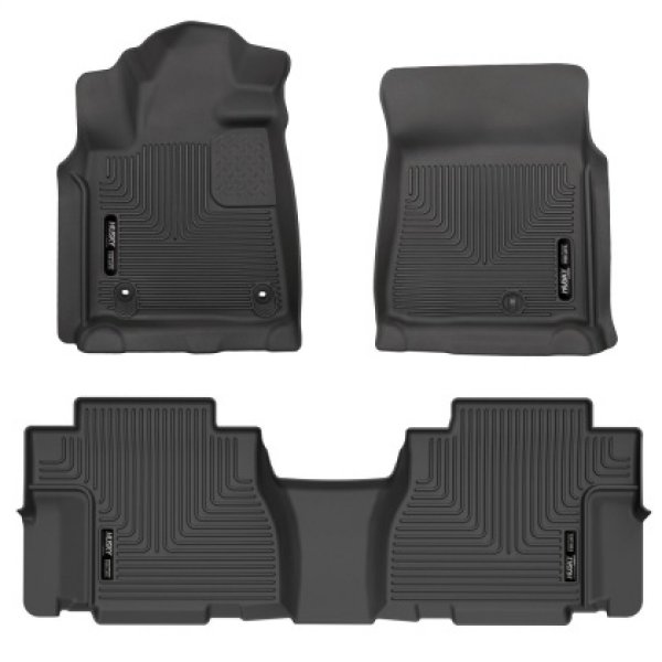 12-22 Toyota Sequoia Weatherbeater Front & 2nd Seat Floor Liners - Black