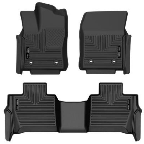 23-24 Toyota Sequoia WeatherBeater Front & Second Row Floor Liners - Black