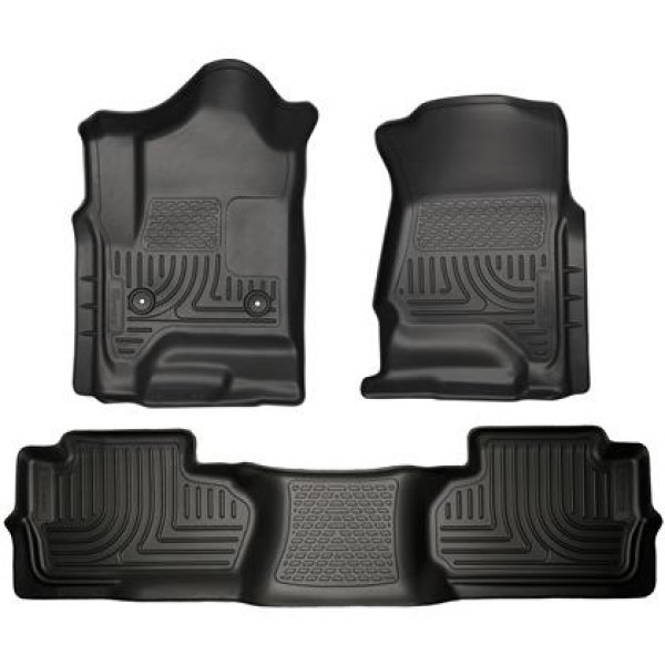 14 Chevrolet Silverado/GMC Sierra Dbl Cab WeatherBeater Black Front&2nd Seat Floor Line