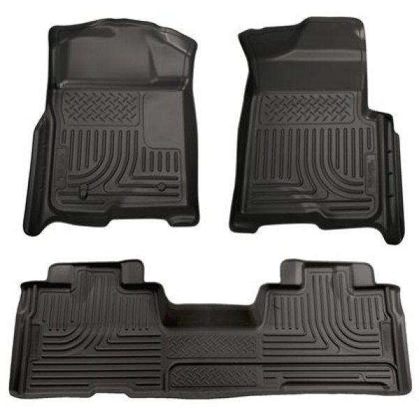 09-12 Ford F-150 Super Cab WeatherBeater Combo Black Floor Liners