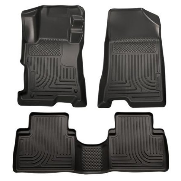08-12 Honda Accord (4DR) WeatherBeater Combo Black Floor Liners (One Piece for 2nd Row)