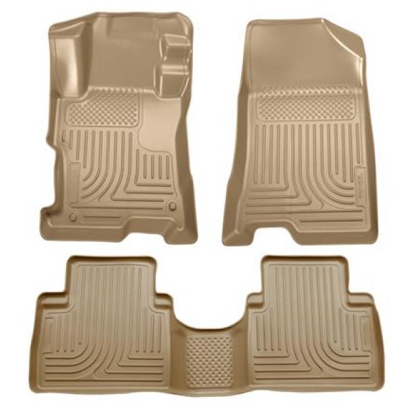 08-12 Honda Accord (4DR) WeatherBeater Combo Tan Floor Liners (One Piece for 2nd Row)