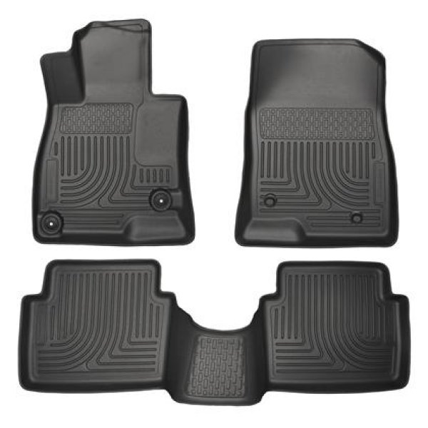WeatherBeater 14 Mazda 3 Hatch&Sedan Front & Second Row Black Floor Liners
