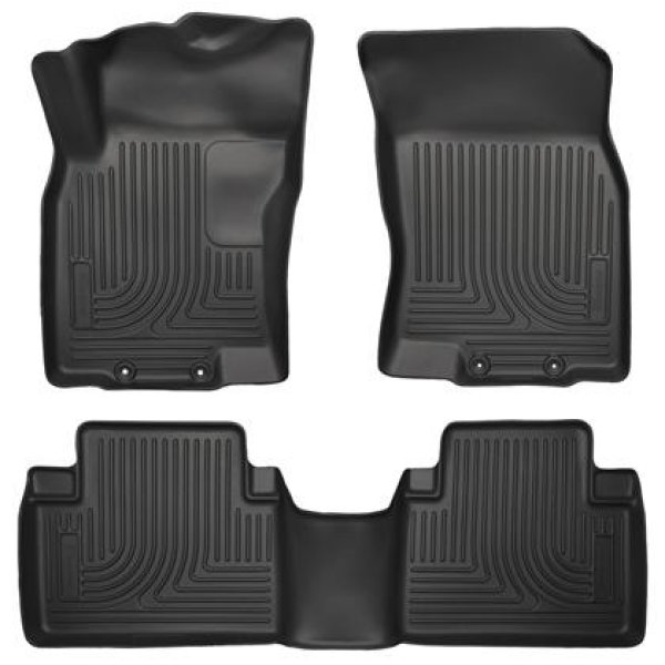 WeatherBeater 14 Nissan Rogue Front & Second Row Black Floor Liners