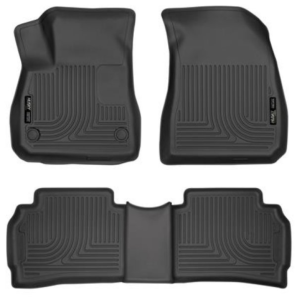 2016 Chevy Malibu Weatherbeater Black Front & 2nd Seat Floor Liners (Footwell Coverage)