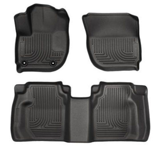 15 Honda Fit Weatherbeater Black Front and Second Seat Floor Liners