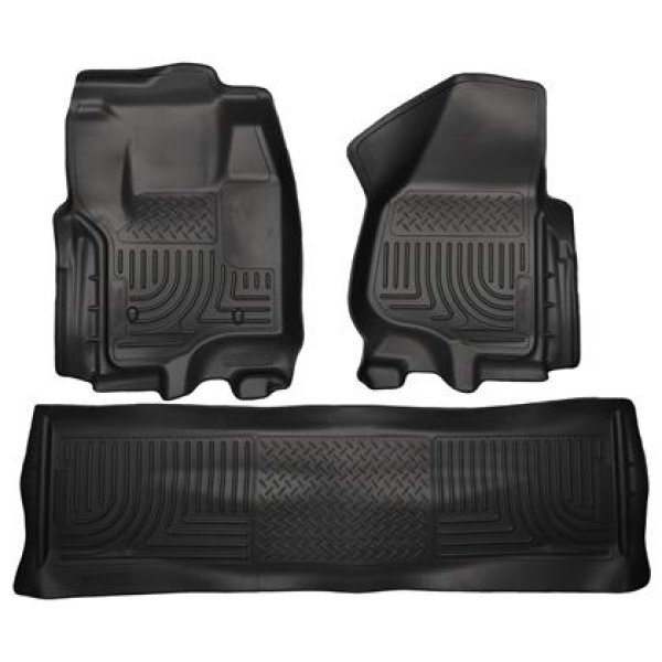 2012.5 Ford SD Crew Cab WeatherBeater Combo Black Floor Liners (w/o Manual Trans Case)