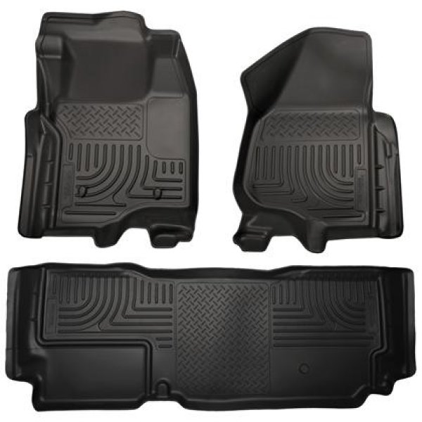 2012.5 Ford SD Super Cab WeatherBeater Combo Black Floor Liners (w/o Manual Trans Case)