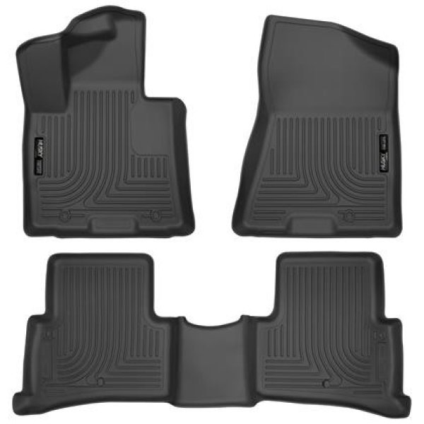2017 Kia Sportage Weatherbeater Front and Second Row Black Floor Liners