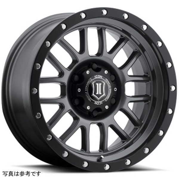 ICON Alpha 17x8.5 6x5.5 0mm Offset 4.75in BS 106.1mm Bore Gun Metal Wheel