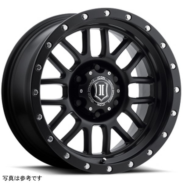 ICON Alpha 17x8.5 6x5.5 0mm Offset 4.75in BS 106.1mm Bore Satin Black Wheel
