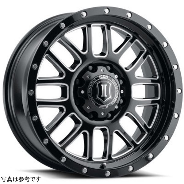 ICON Alpha 20x9 8x180 12mm Offset 5.5in BS Gloss Black Milled Spokes Wheel
