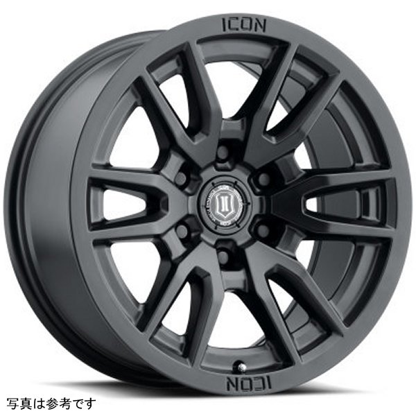 ICON Vector 6 17x8.5 6x5.5 0mm Offset 4.75in BS 106.1mm Bore Satin Black Wheel