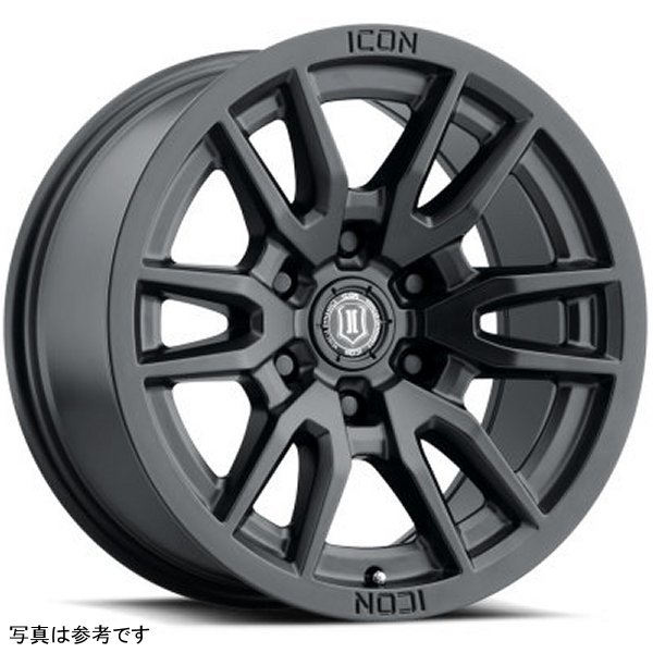 ICON Vector 6 17x8.5 6x5.5 25mm Offset 5.75in BS 95.1mm Bore Satin Black Wheel
