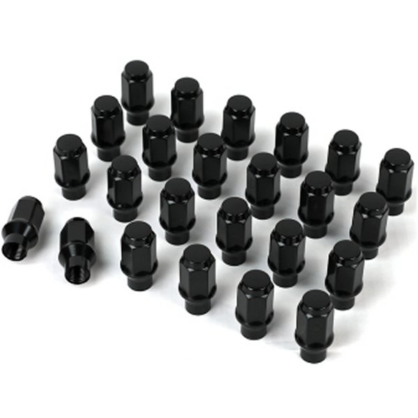 Lug Nut Kit Black - 14x1.5 - 24 Lug Nuts w/ Custom Shank