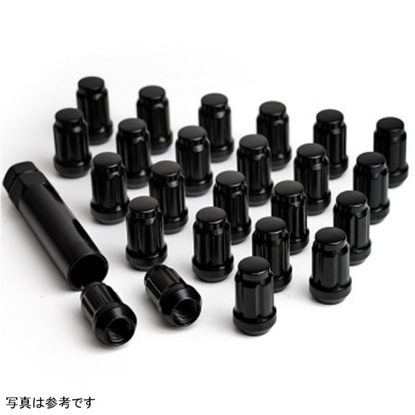 Lug Nut Kit Black - 14x1.5 - 24 Lug Nuts w/ Key