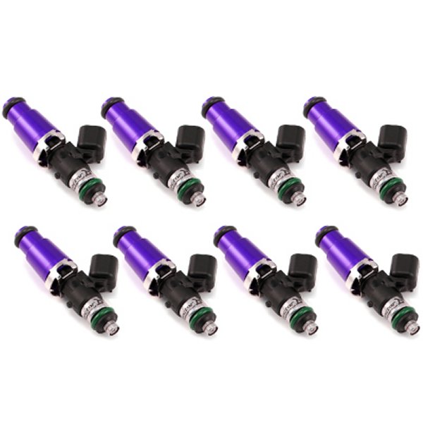 1340cc Injectors - 60mm Length - 14mm Purple Top - 14mm Lower O-Ring (Set of 8)