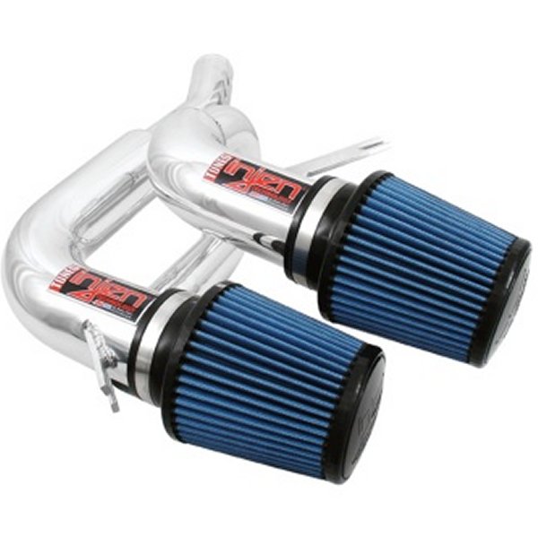 08年-09年 535i E60 3.0L L6 Twin インテーク & AMSオイルフィルターs Polished ショート Ram Intake