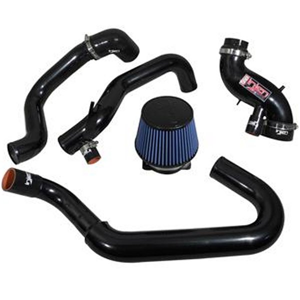 03年-06年 Evo 8/9/MR Cast Aluminum インテークシステム w/ Full インタークーラー Piping ブラック ショート Ram Intake